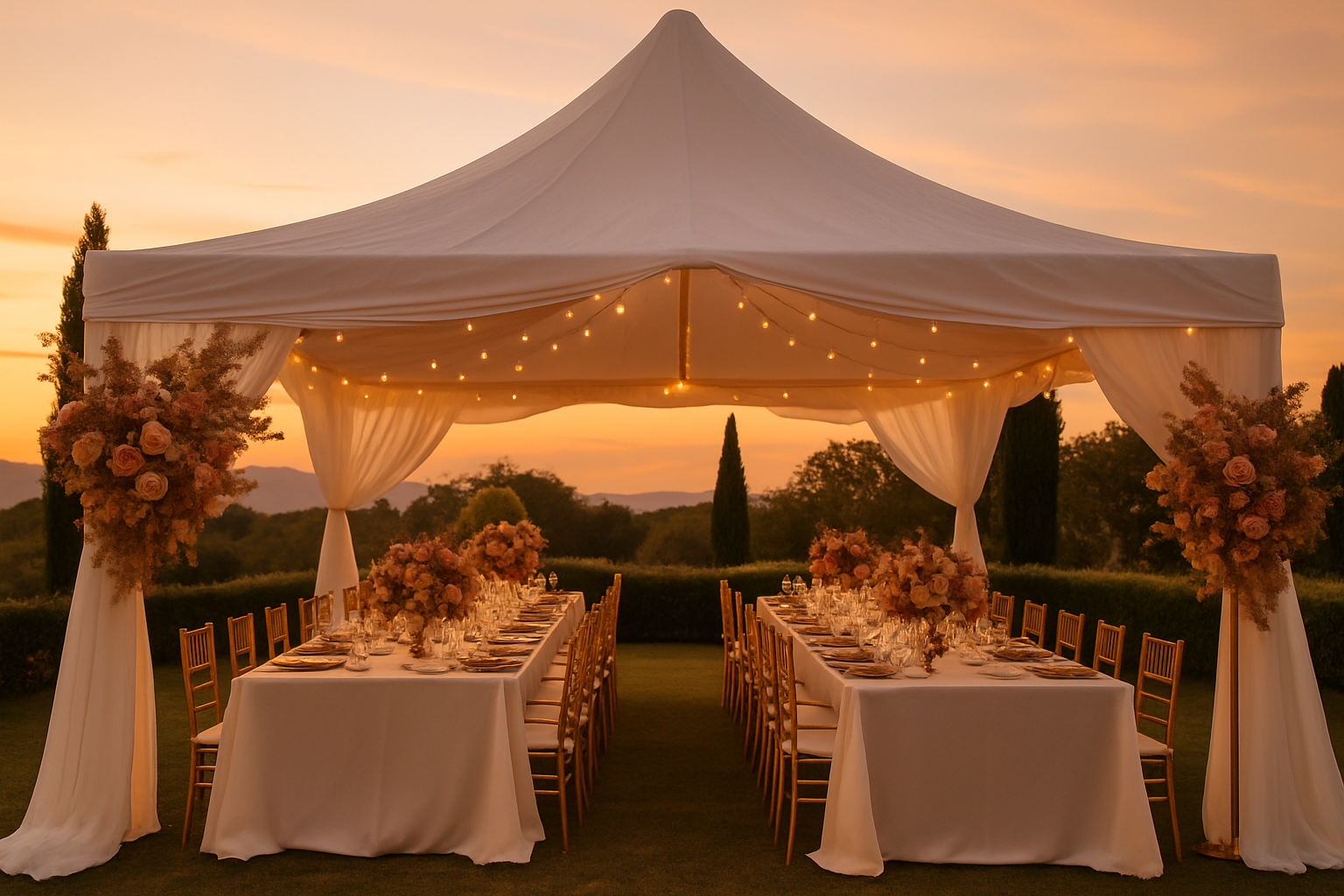 Romantik düğün mekanı dekorasyonu